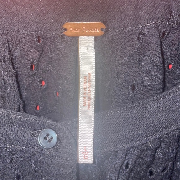 Free People Eyelet Long Sleeve Blouse - Picture 3 of 6